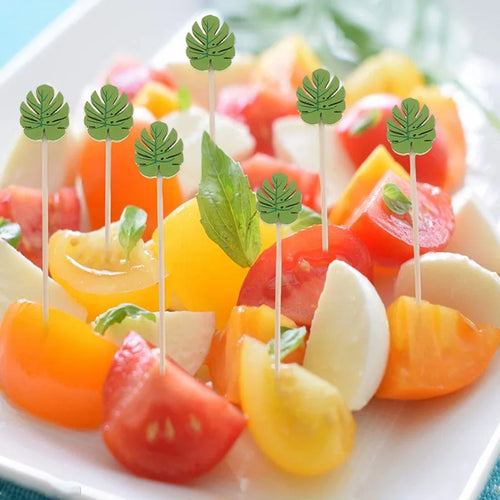 100 bastoncini da Cocktail spiedini di bambù scelte di frutta per Cocktail antipasti frutta dessert forniture per feste spiedini di frutta-fenicottero