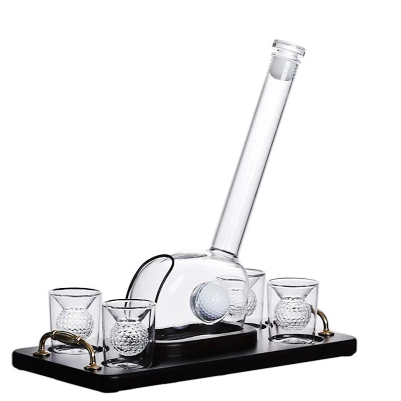 Set da golf per whisky di fascia alta - Decanter da 1000 ml con 4 bicchieri, confezione regalo, design per la prevenzione dell'ossidazione