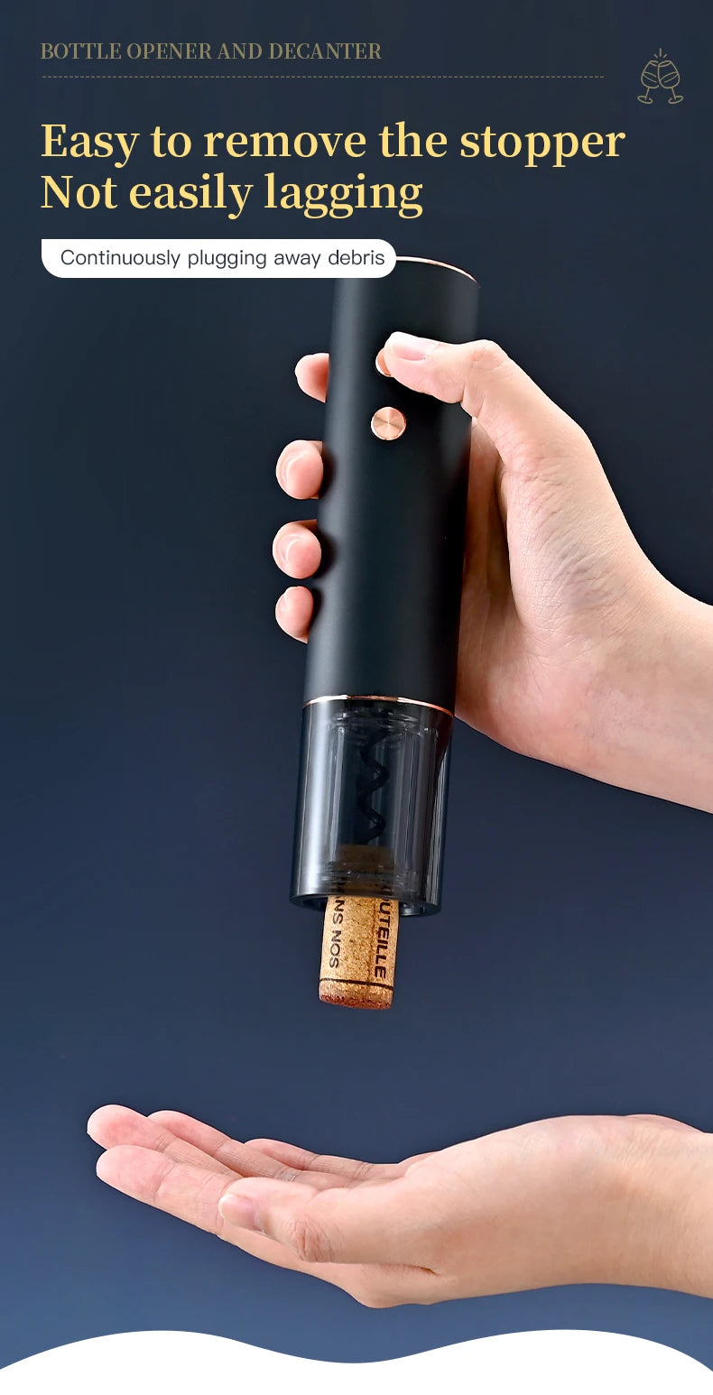 Decanter elettrico ricaricabile con pompa a vuoto veloce Set di apertura automatica per vino Aeratore per vino Decanter rapido elettronico