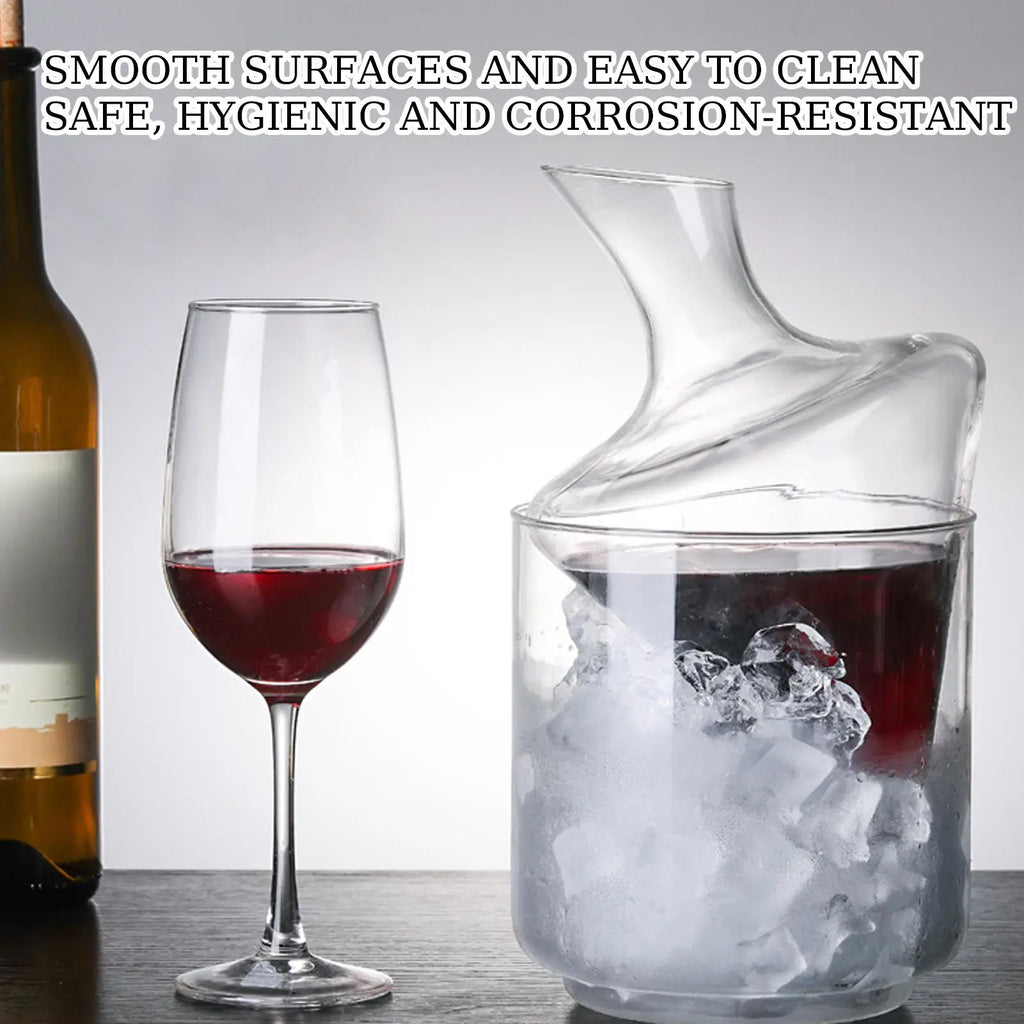 Decanter per whisky Decanter per liquori in vetro con secchiello per il ghiaccio Contenitore per decanter per vino con secchiello per il ghiaccio per ristoranti, hotel, club