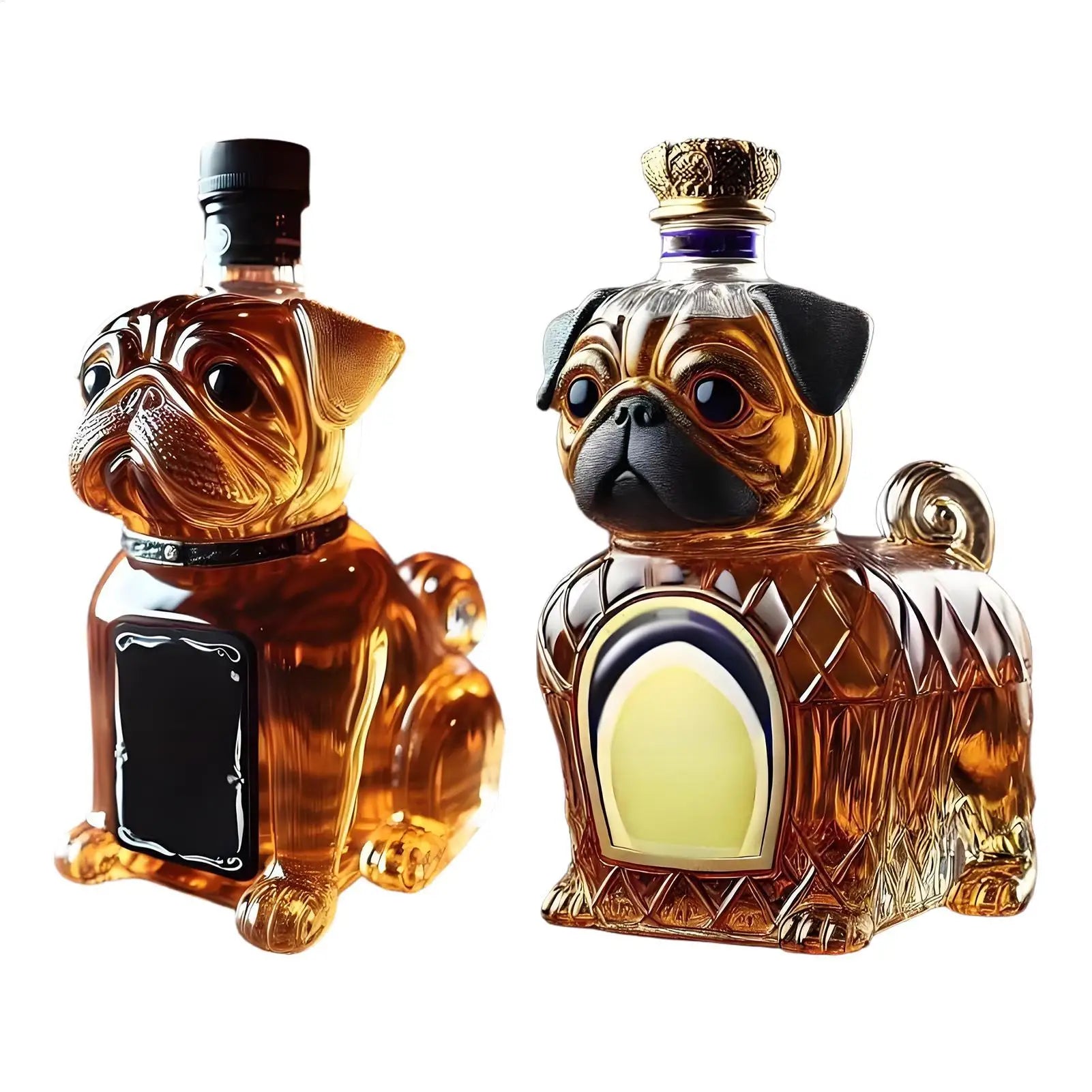 Decanter per animali creativo da 300 ml Bottiglia di liquore in vetro realistico Ispirato a Bulldog Whisky Vino Brandy Scotchs Bourbon Vodka Decanter