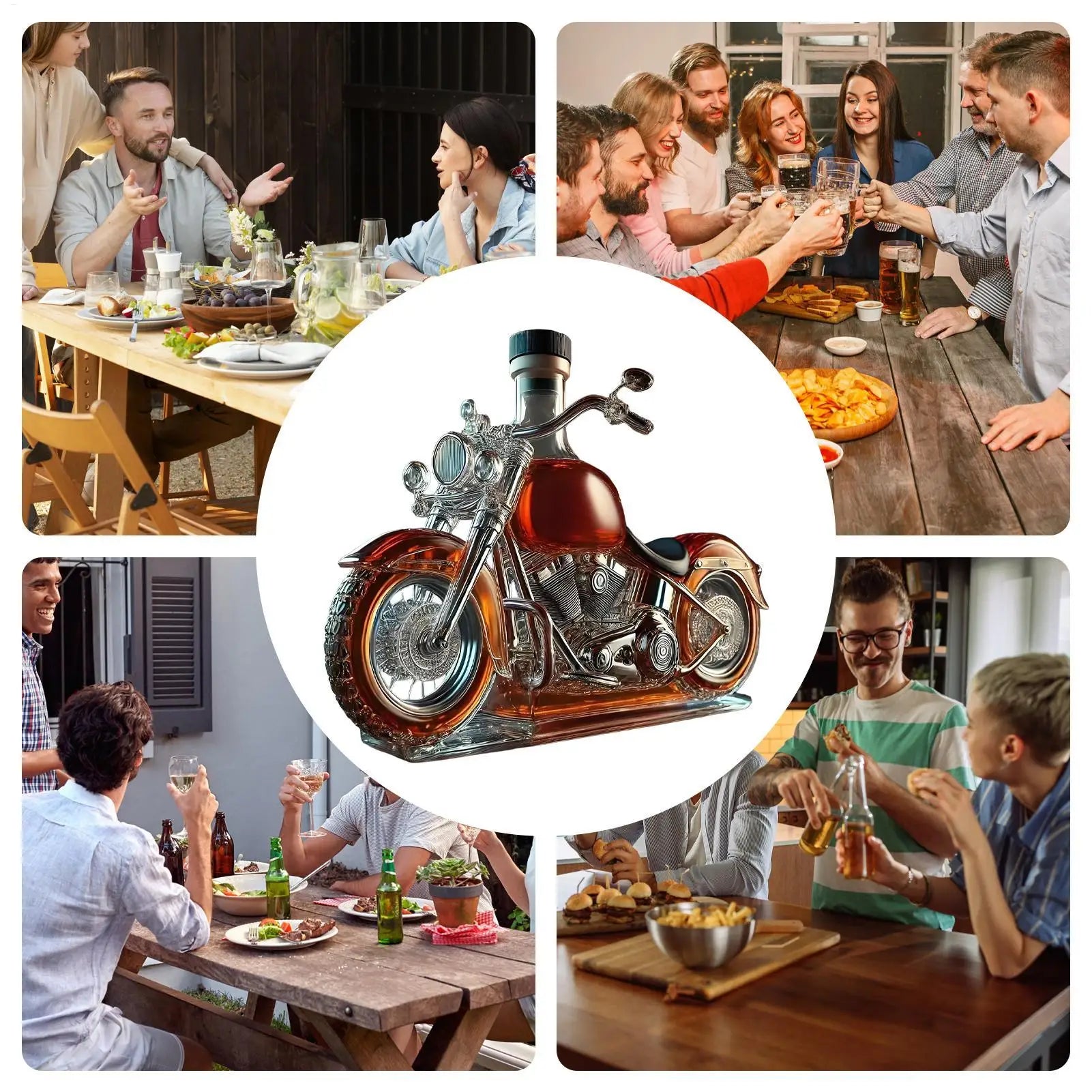 1 pz Nuovo Decanter Per Vino Moto Vetro Whisky Decanter Bottiglie Vintage Liquore Aeratore Scrivania Decor Per Whisky Champagne Vodka