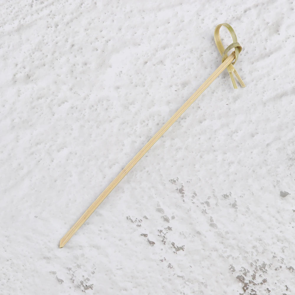 100 pezzi Barbeque Bar Tool Kitchen & Bar Cocktail Picks Bamboo Knot spiedini Fruit Forks Stick