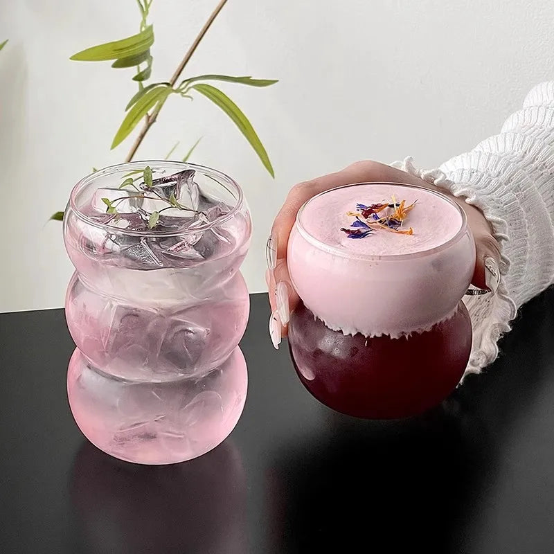 350/550ml Tazza di vetro trasparente Tazza di caffè freddo con cannuccia Dessert Succo di latte Bicchieri Tazza Bicchieri da cocktail per feste Tazza da tè