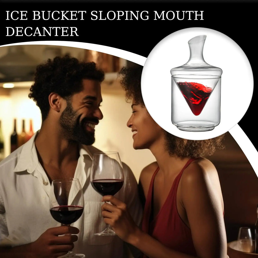 Decanter per whisky Decanter per liquori in vetro con secchiello per il ghiaccio Contenitore per decanter per vino con secchiello per il ghiaccio per ristoranti, hotel, club