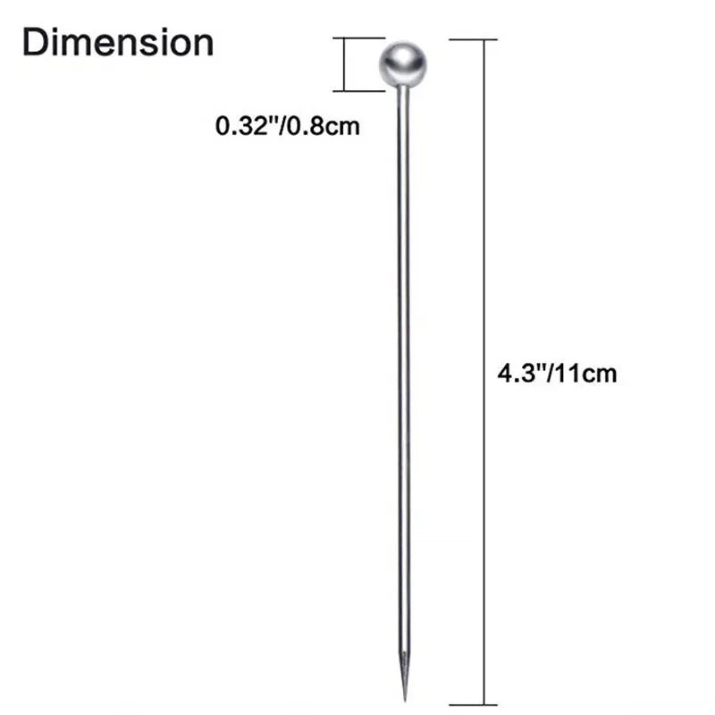10/50/100 pezzi plettri da cocktail in acciaio inossidabile bastoncini di frutta stuzzicadenti per strumenti da bar per feste bastoncini per agitazione per bevande plettri per Martini festa