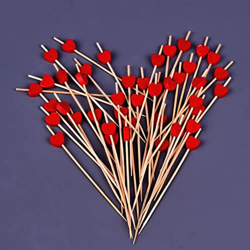 100 pezzi bastoncini di frutta hamburger bastoncini da Cocktail spiedini di bambù forniture per feste