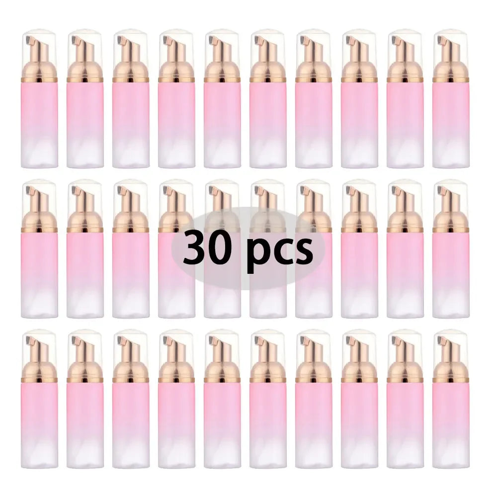30 pz 2 oz/60 ml riutilizzabile pompa di schiuma da viaggio bottiglia shampoo per ciglia per disinfettante per le mani mousse bottiglia dispenser strumenti per la cura della pelle