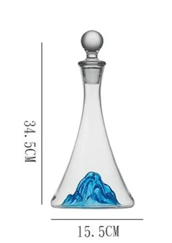 Decanter in vetro trasparente Iceberg blu di lusso leggero europeo Filtro per vino rosso di alto valore e divisore per vino Utensili per vino di fascia alta