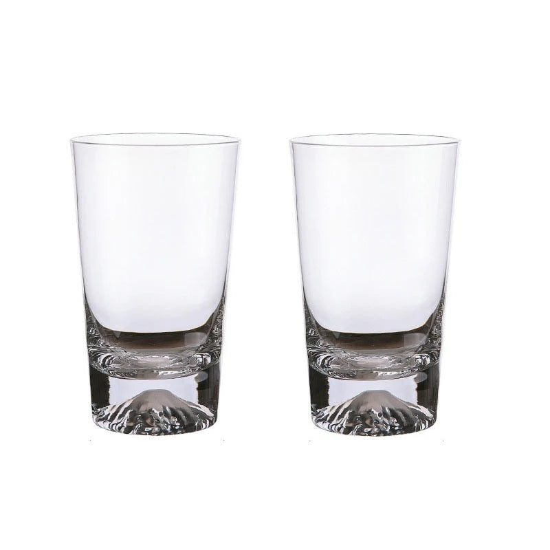 2pcs Sets Japanese Style Mount Fuji Glass Cup Snow Mountain Cup Snowflake Pattern Cocktail Glass Exquisite Foreign Wine Glass