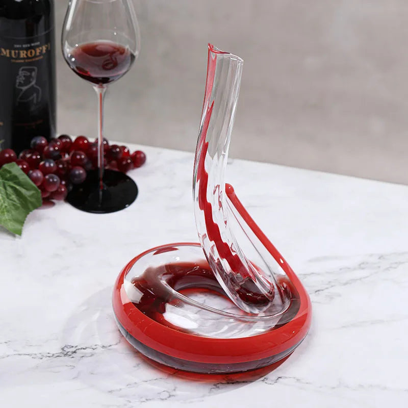 Decanter in vetro a forma di serpente soffiato artificiale Separatore di vino Articoli da bar Dispenser di vino per uso domestico Set di vino decanter per anziani da 1000 ml