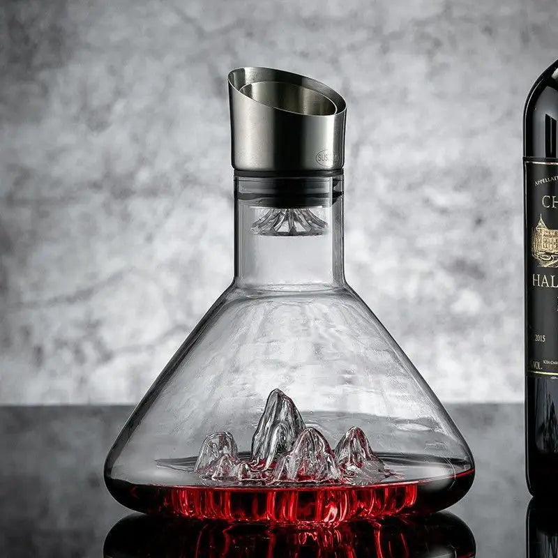 1500ML Iceberg Whisky Decanter per vino Fatto a mano in cristallo senza piombo Versatore per vino Caraffa Dispenser per vino addensato Accessori per bar