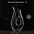 Decanter per vino a cerchio cavo - Decanter con eleganza Decanter per vino rosso in vetro trasparente senza piombo Contenitore per succo Decanter per vino