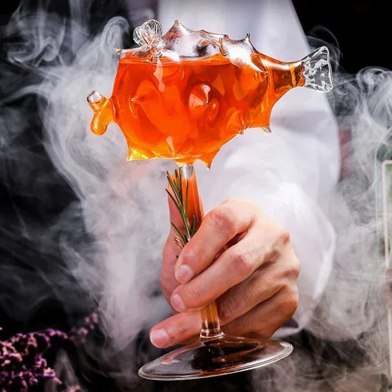 Bicchiere da Cocktail artigianale calice a forma di pesce Porcupine-bicchieri unici per KTV Nightclub Party Wine Cup