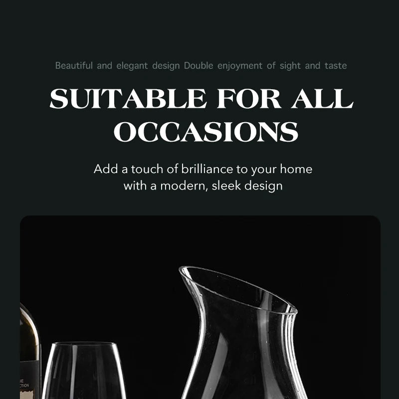 Decanter per vino a cerchio cavo - Decanter con eleganza Decanter per vino rosso in vetro trasparente senza piombo Contenitore per succo Decanter per vino