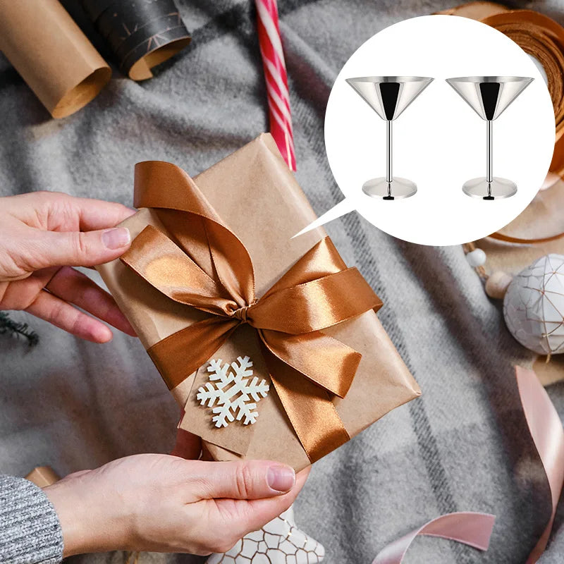 6 pezzi eleganti bicchieri da vino Martell 200 ml infrangibili in metallo acciaio inossidabile cocktail martell bicchieri da vino per feste bar matrimoni