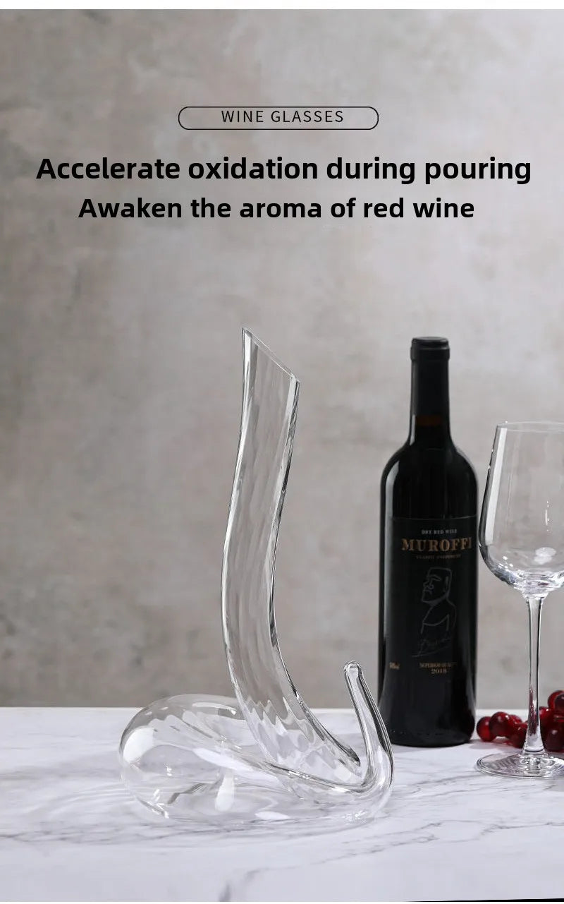 Decanter in vetro a forma di serpente soffiato artificiale Separatore di vino Articoli da bar Dispenser di vino per uso domestico Set di vino decanter per anziani da 1000 ml
