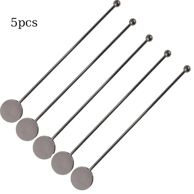 5 pezzi in acciaio inossidabile cocktail drink mixer bar agitazione bastoncini di miscelazione Muddler mestolo agitatore swizzle stick caffè mescolando bastoncini