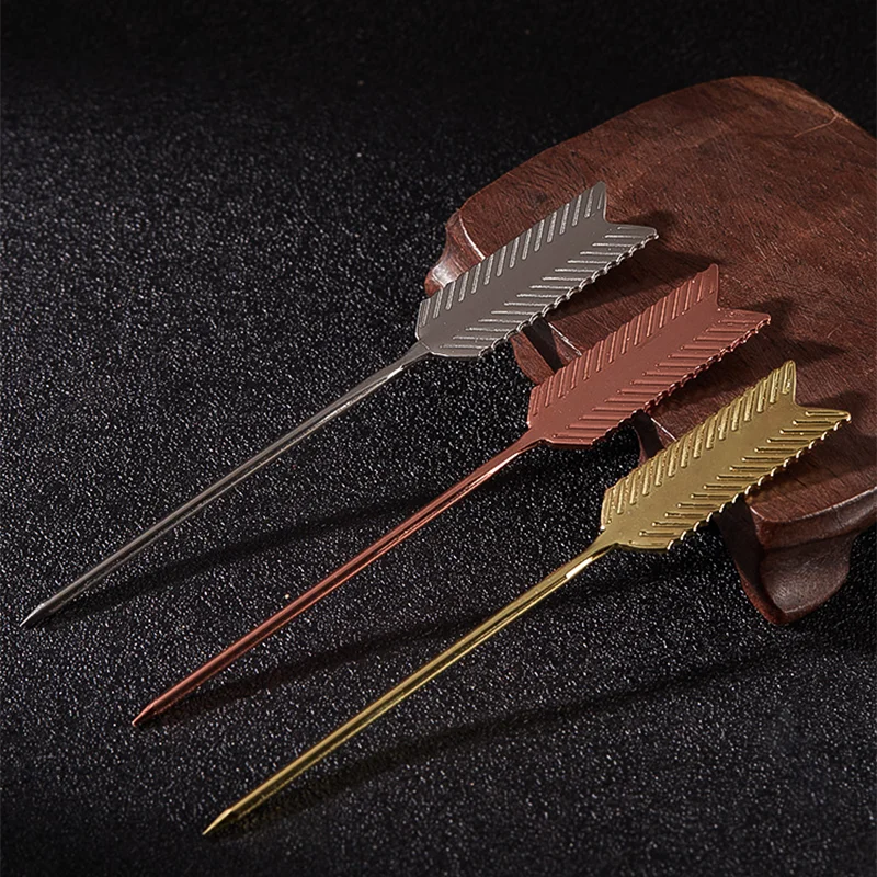 3 pezzi in acciaio inossidabile cocktail vino aghi plettri bastone riutilizzabili spiedini da cocktail in metallo olive antipasti bar festa di Natale