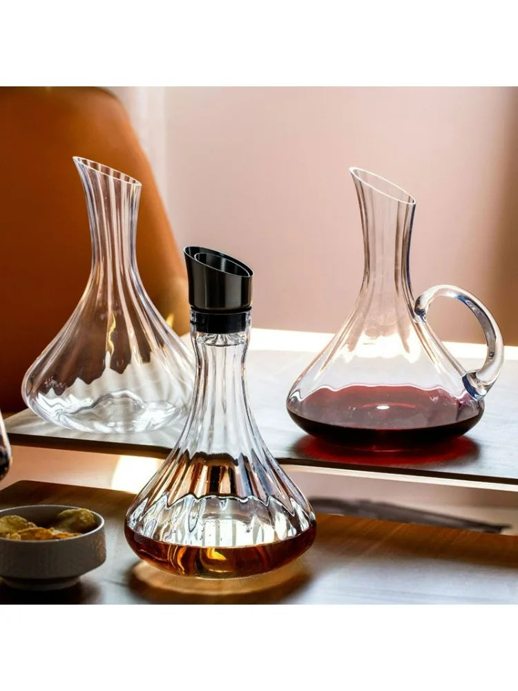 Decanter per vino in vetro di cristallo di lusso in stile europeo con manico per vino rosso Accessori per bere eleganti articoli da bar per la casa