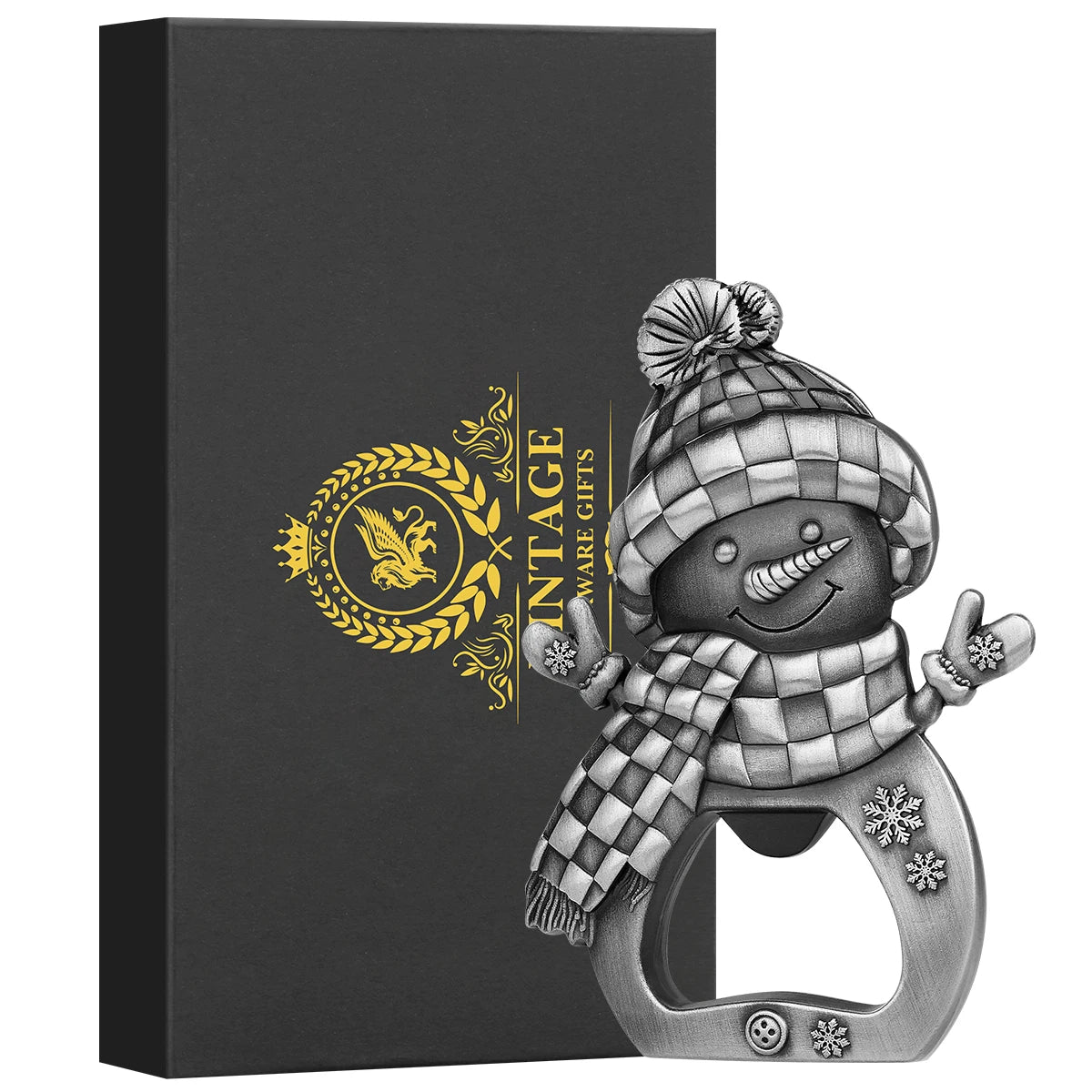Apribottiglie da birra in metallo a forma di pupazzo di neve adorabile. Piccolo regalo di Natale creativo, cucina, bar, decorazione per feste, apribottiglie