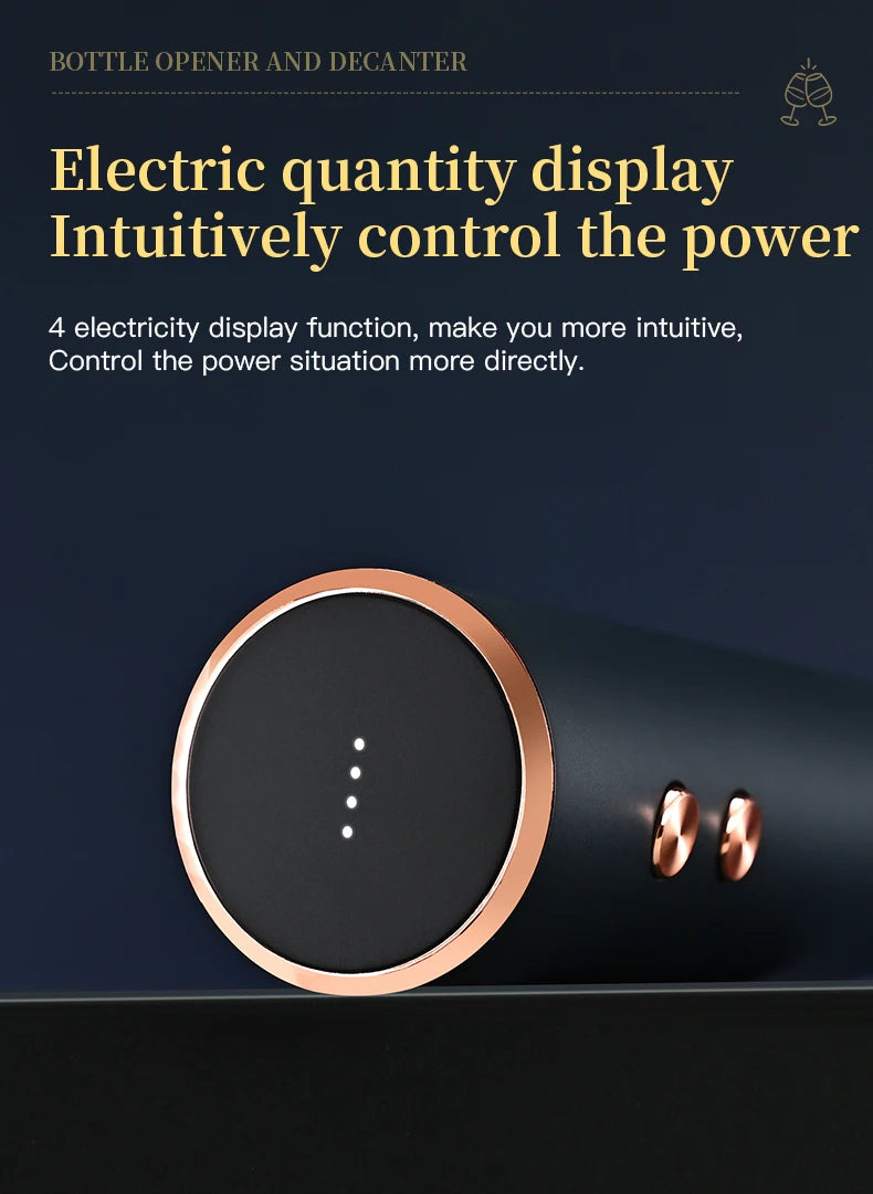 Decanter elettrico ricaricabile con pompa a vuoto veloce Set di apertura automatica per vino Aeratore per vino Decanter rapido elettronico