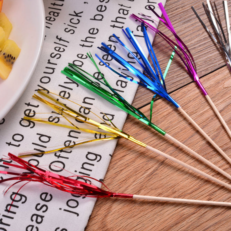 100 pezzi di frutta usa e getta bastoncini da Dessert stoviglie per feste Cocktail Picks fuochi d'artificio Cake Topper stuzzicadenti per decorazioni di nozze 23cm