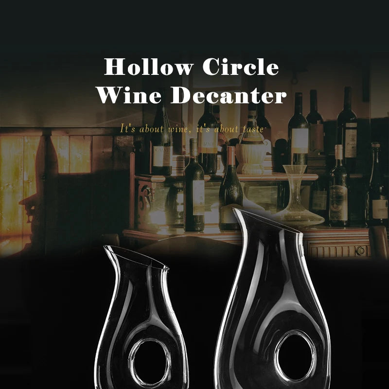Decanter per vino a cerchio cavo - Decanter con eleganza Decanter per vino rosso in vetro trasparente senza piombo Contenitore per succo Decanter per vino