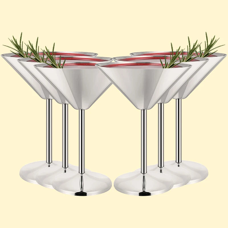 6 pezzi eleganti bicchieri da vino Martell 200 ml infrangibili in metallo acciaio inossidabile cocktail martell bicchieri da vino per feste bar matrimoni