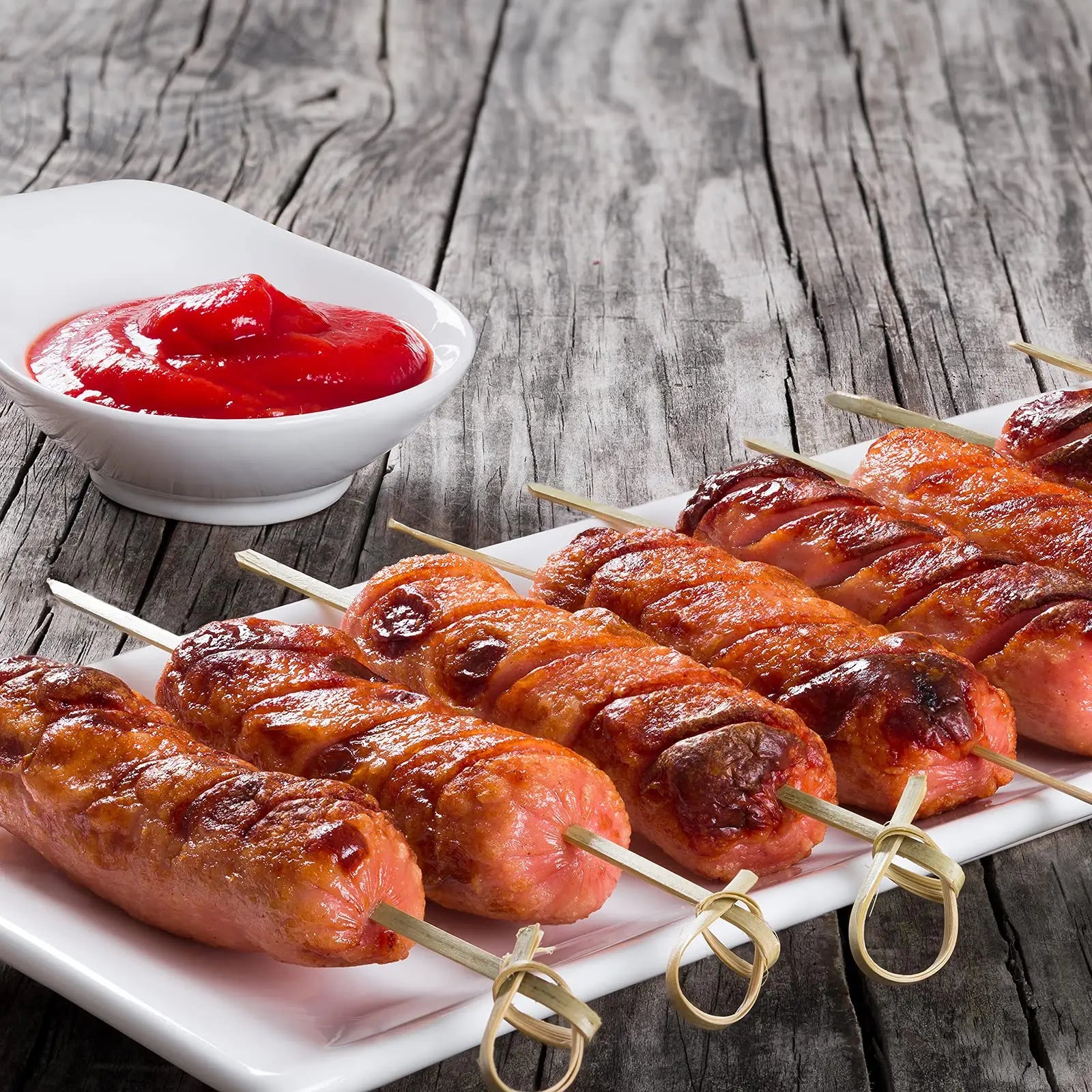 Spiedini stuzzicadenti da cocktail lunghi in bambù di alta qualità da 100 pezzi, adatti per antipasti, spiedini di frutta, panini, bevande, hamburger