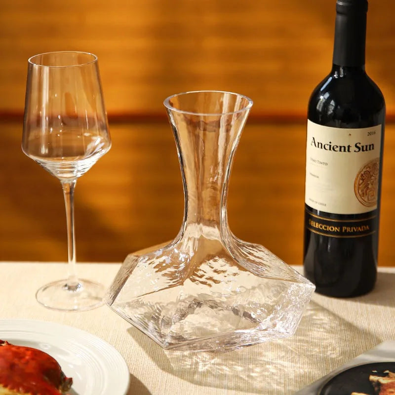 Dispositivo di riflessione a forma geometrica per uso domestico vaso di vino rosso in stile europeo di lusso Decanter in vetro senza piombo