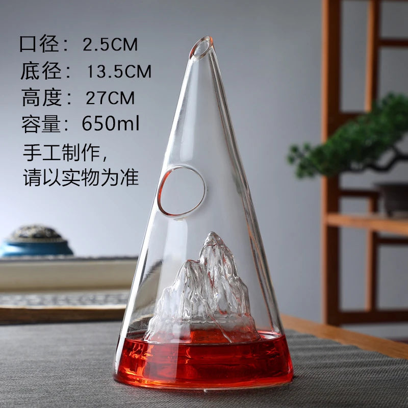 Decanter rapido per vino rosso Divisore per vino in vetro piramidale personalizzato di piccola capacità