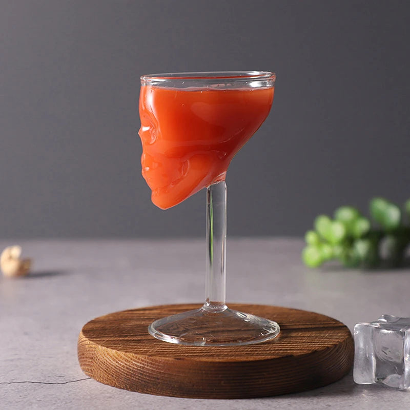 Birra trasparente tazza di vino bottiglia di vetro tazza di teschio vino rosso accessori da cucina sobri bicchieri da Cocktail alti decorazione da Bar
