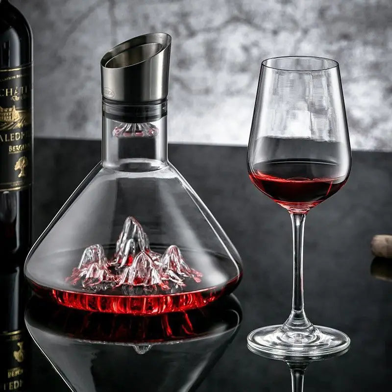 1500ML Iceberg Whisky Decanter per vino Fatto a mano in cristallo senza piombo Versatore per vino Caraffa Dispenser per vino addensato Accessori per bar