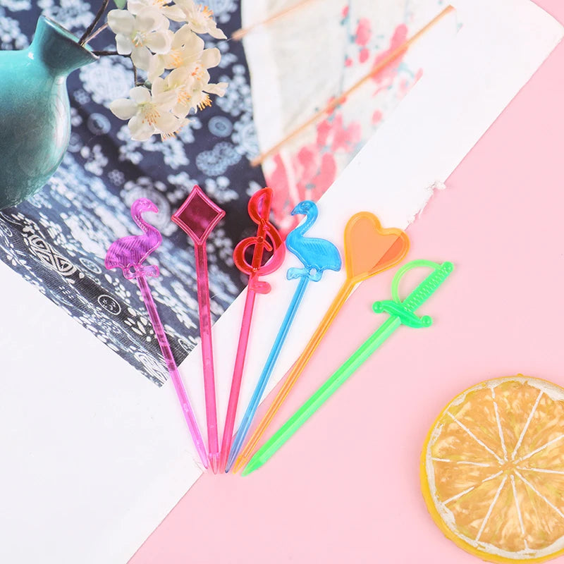 50 pz animale fenicottero cuore forniture per feste cibo Picks Buffet frutta forchetta Snack torta Dessert insalata bastoncini Cocktail stuzzicadenti Skewe