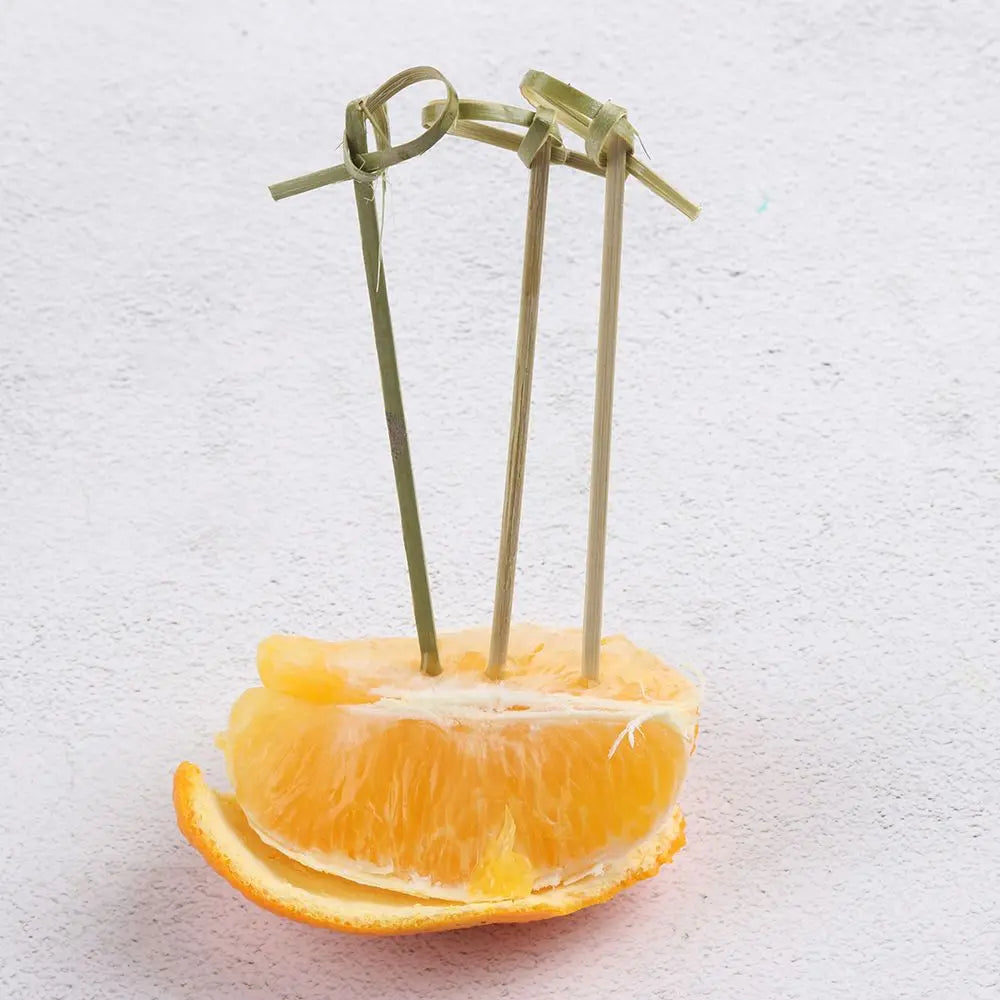 100 pezzi di bambù usa e getta Knot Stick spiedini Cocktail Picks forchette di frutta Barbeque Party Decoration Bar Tool