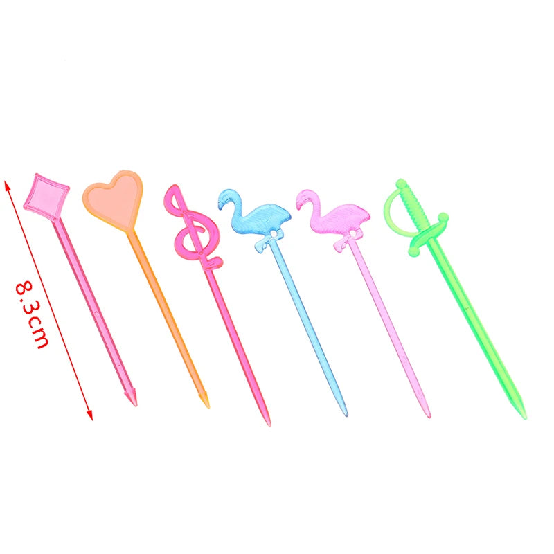 50 pz animale fenicottero cuore forniture per feste cibo Picks Buffet frutta forchetta Snack torta Dessert insalata bastoncini Cocktail stuzzicadenti Skewe