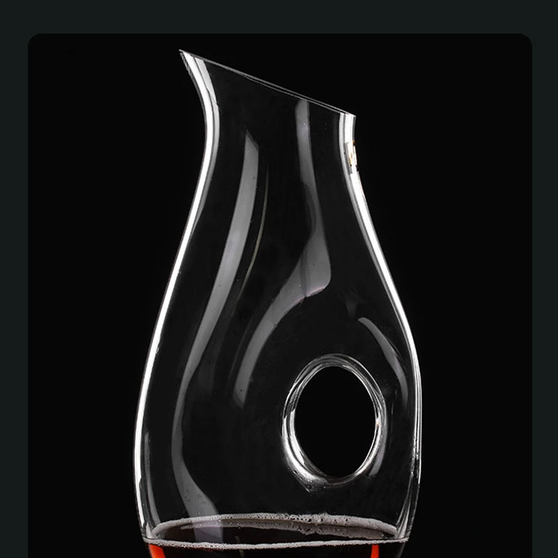 Decanter per vino a cerchio cavo - Decanter con eleganza Decanter per vino rosso in vetro trasparente senza piombo Contenitore per succo Decanter per vino