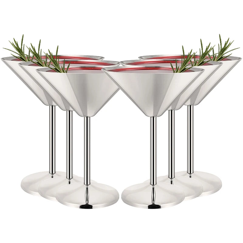 6 pezzi eleganti bicchieri da vino Martell 200 ml infrangibili in metallo acciaio inossidabile cocktail martell bicchieri da vino per feste bar matrimoni
