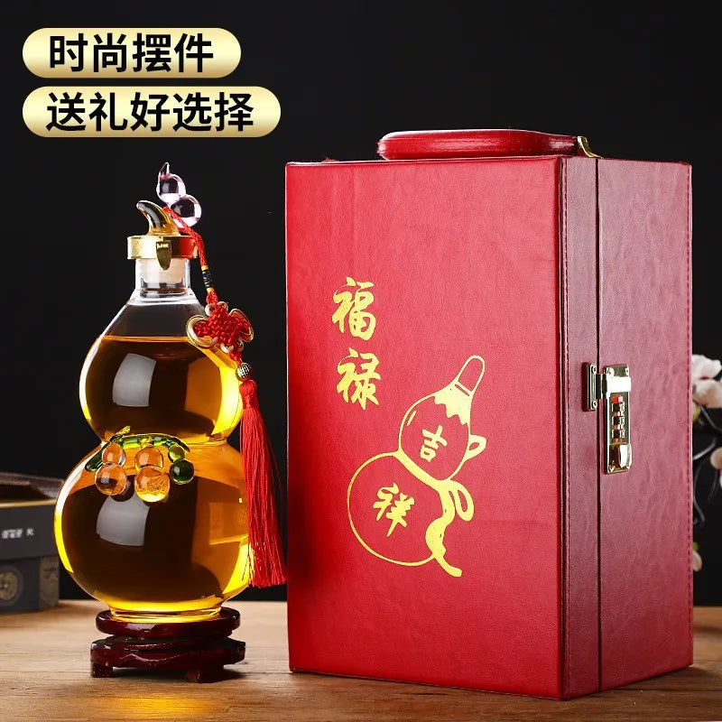 Bottiglia di vino con zucca creativa per uso domestico con decanter in vetro borosilicato trasparente di grande capacità da 500/3000 ml