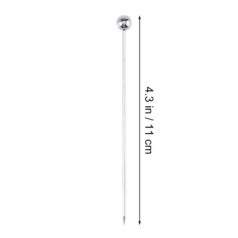 Plettri da cocktail Antipasto Spiedini in acciaio inossidabile per stuzzicadenti Bastoncini di frutta Stuzzicadenti in metallo Martini Stick Fancy Garnish Oliva