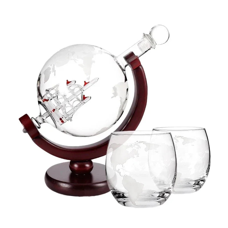 NANCIHUI Decanter a globo Bottiglia di vino in vetro di cristallo Set di bicchieri da vino Bicchieri da whisky Dispenser da bar Accessori da cucina Bicchieri