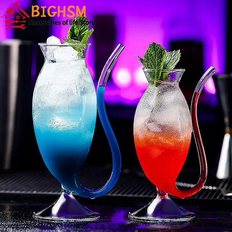 Vampire Cocktail Glass Cup bicchiere da vino resistente al calore succhiare succo latte bere tubo tazza di paglia bicchiere da vino creativo di alta qualità