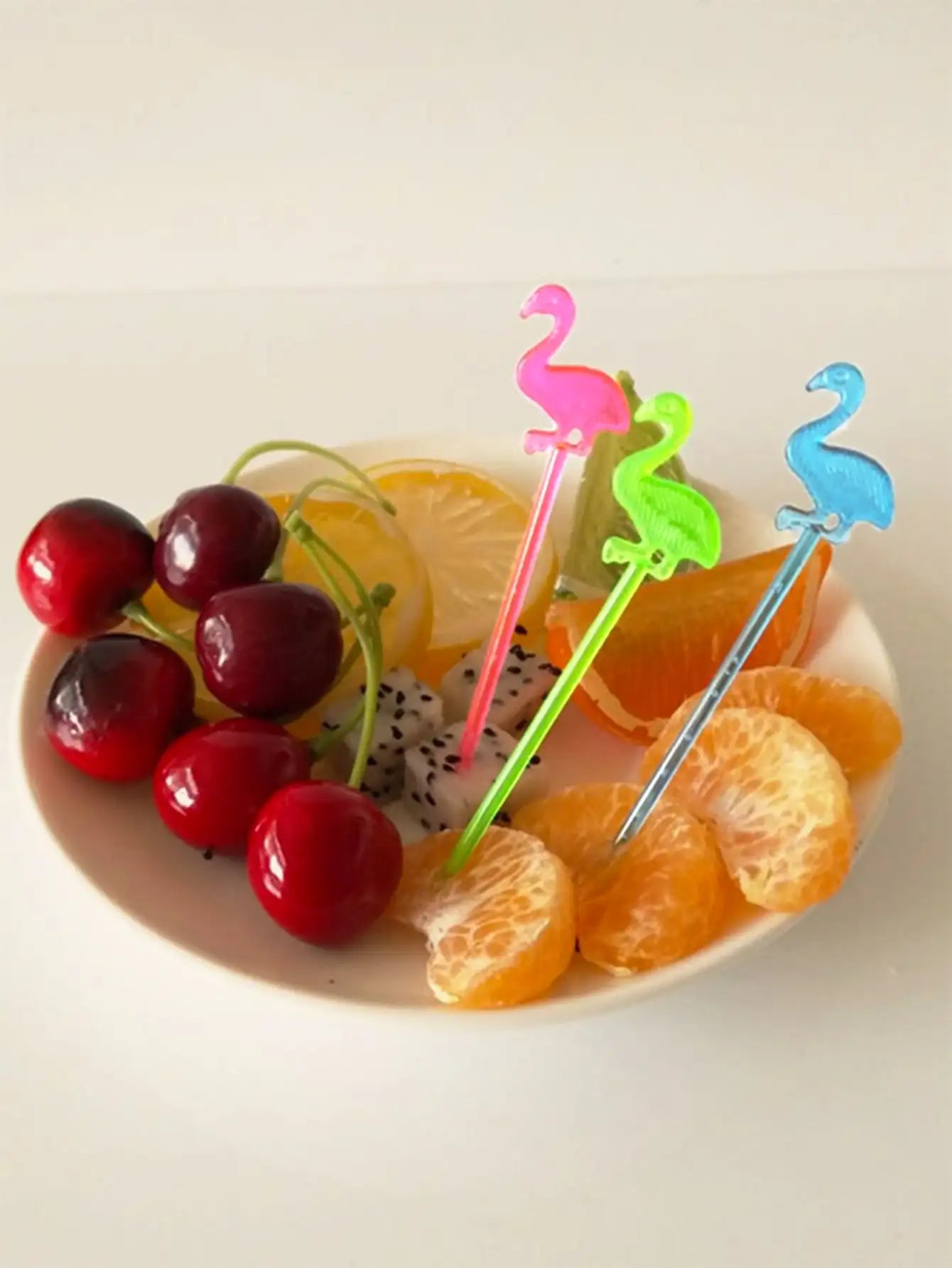 50 Pz/lotto di Plastica Flamingo Cibo Picks Buffet Cupcake Frutta Forchetta Torta Dessert Insalata Bastoni Cocktail Stuzzicadenti Stoviglie Forniture