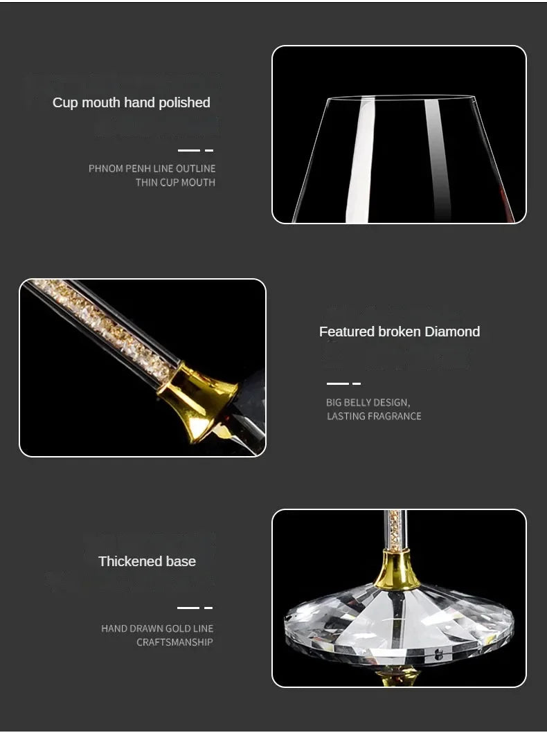 Bicchiere da vino rosso di fascia alta di lusso leggero Set bicchiere da vino alto bicchiere da vino bicchieri da bere per flauto di Champagne