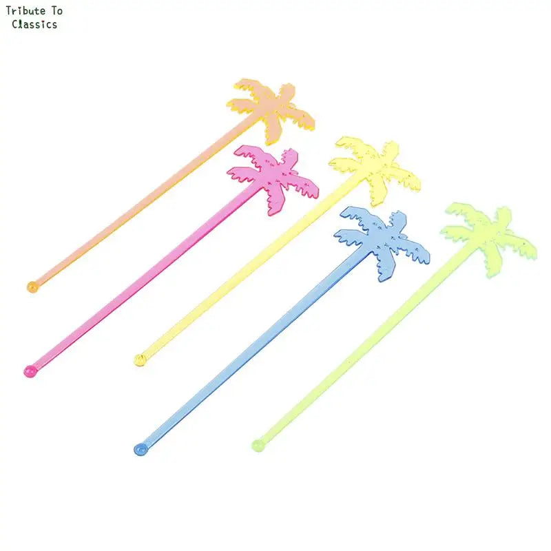 50/100pcs plastica Night-club Drink/wine Decor albero di cocco Cocktail Swizzle Sticks Drink agitatore Coffee Muddler Puddler vendita calda