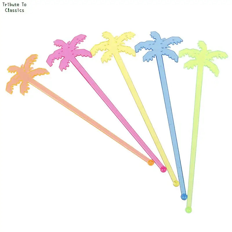 50/100pcs plastica Night-club Drink/wine Decor albero di cocco Cocktail Swizzle Sticks Drink agitatore Coffee Muddler Puddler vendita calda