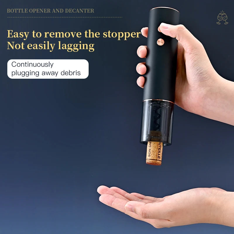 Decanter elettrico ricaricabile con pompa a vuoto veloce Set di apertura automatica per vino Aeratore per vino Decanter rapido elettronico