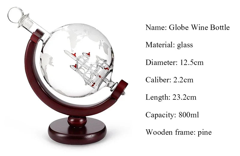 NANCIHUI Decanter a globo Bottiglia di vino in vetro di cristallo Set di bicchieri da vino Bicchieri da whisky Dispenser da bar Accessori da cucina Bicchieri