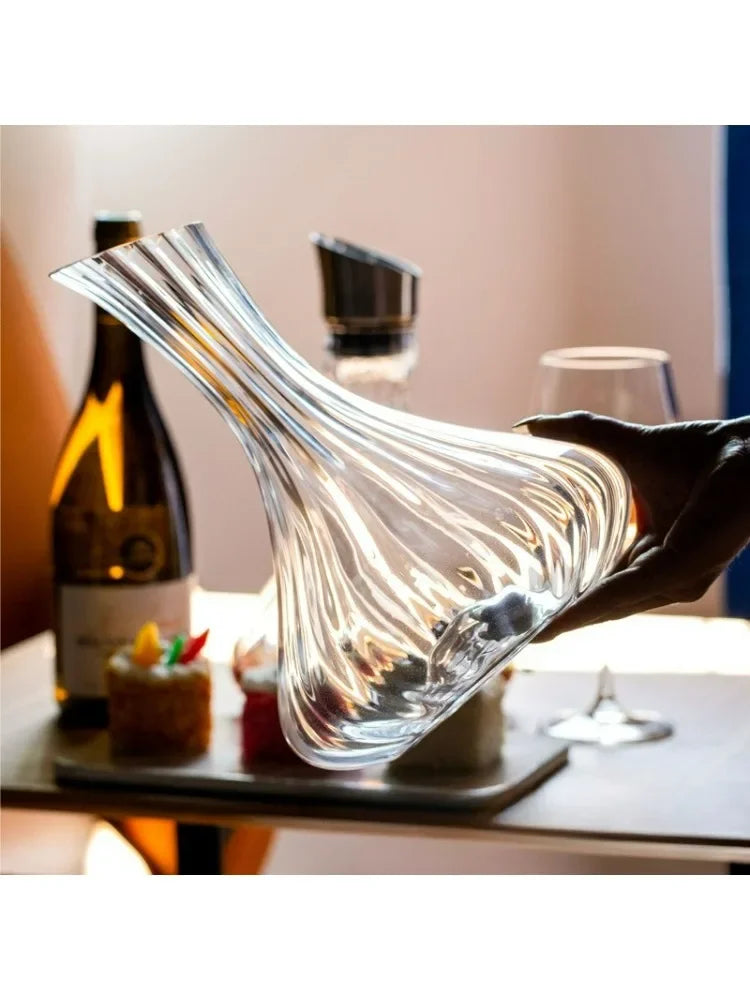 Decanter per vino in vetro di cristallo di lusso in stile europeo con manico per vino rosso Accessori per bere eleganti articoli da bar per la casa